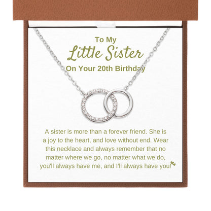Little Sister Necklace Gift For 20th Birthday | Endless Connection Interlocking Circles Necklace