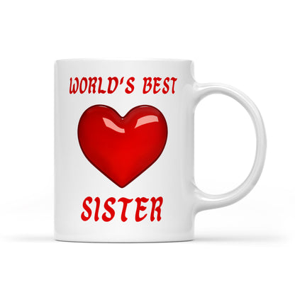 World's Best Sister Heart Mugs