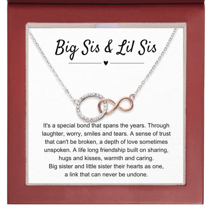 Big Sis & Lil Sis Gift | Birthday & Graduation Present | Infinite Bond Circle Necklace