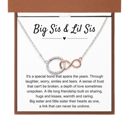 Big Sis & Lil Sis Gift | Birthday & Graduation Present | Infinite Bond Circle Necklace